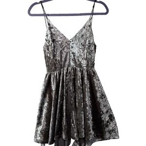 Y2K 90s Crushed Velvet Slip Romper Shorts Medium Whimsigoth Fairygoth Witchy